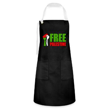 Free palestine - Kontrastschürze - Schwarz/Weiß - Vorne - Zoe (177cm)