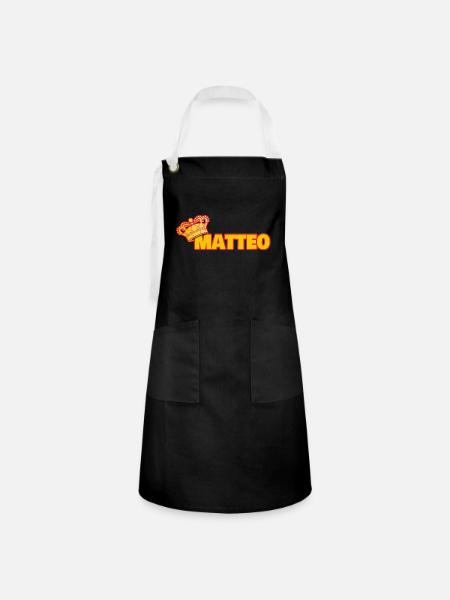 Krone für Matteo - Kontrastschürze - Schwarz/Weiß