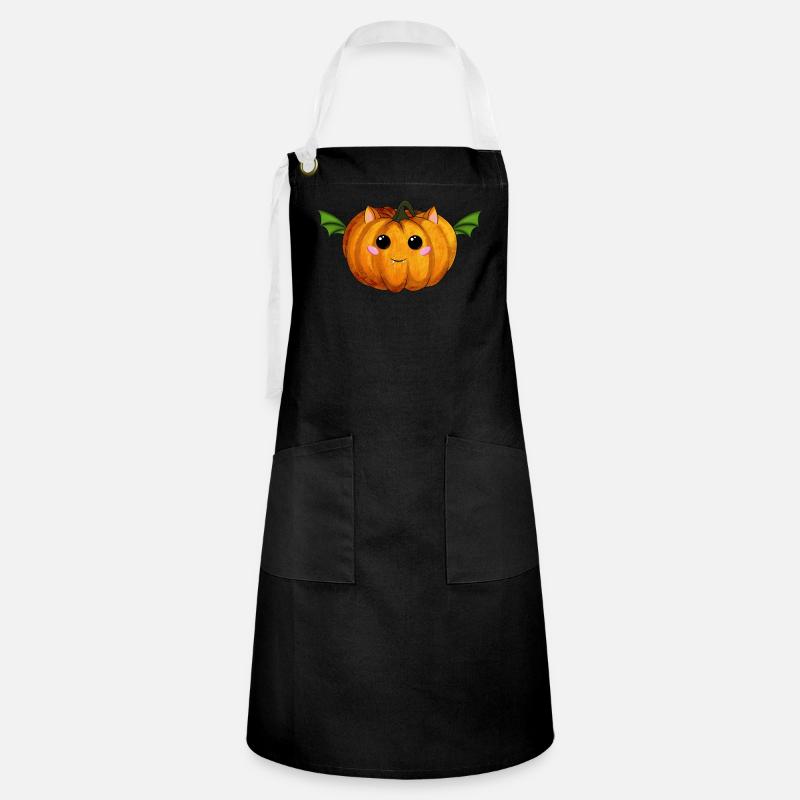 Halloween Pumpkin - Artisan Apron - black/white
