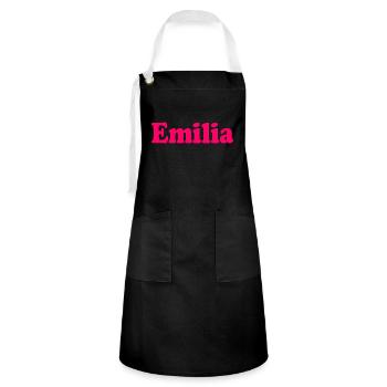Emilia - Kontrastschürze - Schwarz/Weiß - Vorne - Zoe (177cm)