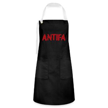 Antifa - Kontrastschürze - Schwarz/Weiß - Vorne - Zoe (177cm)