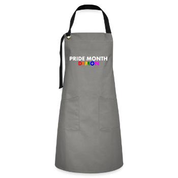 pride month demon - Kontrastschürze - Grau/Schwarz - Vorne - Zoe (177cm)