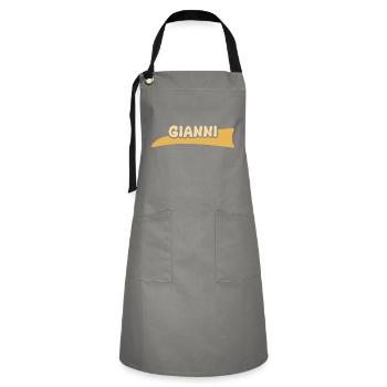 Cadeau pour Gianni - Tablier contrasté - gris/noir - Devant - Zoe (177cm)