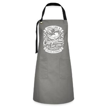 Capybara Chilling All Day - Artisan Apron - grey/black - Front - Zoe (177cm)