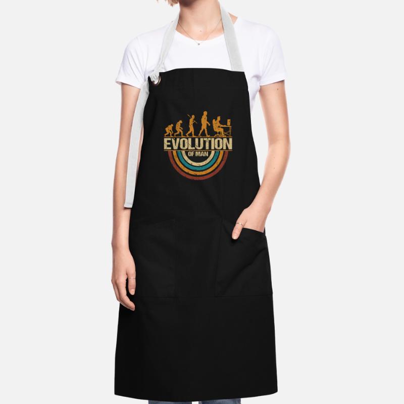 Programmierer Computerfreak Evolution Retro Kontrastschürze