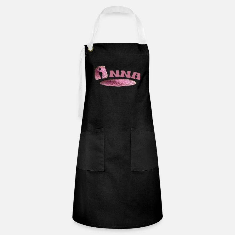 Anna First Name - Artisan Apron - black/white