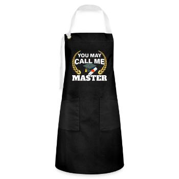 You can call me Master's Degree Design - Artisan Apron - black/white - Front - Zoe (177cm)
