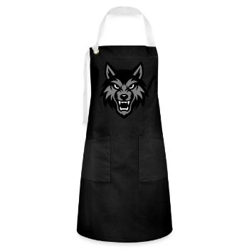 Wolf Head Animal - Artisan Apron - black/white - Front - Zoe (177cm)