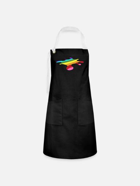 Rainbow universal love LGBTQ - Kontrastschürze - Schwarz/Weiß