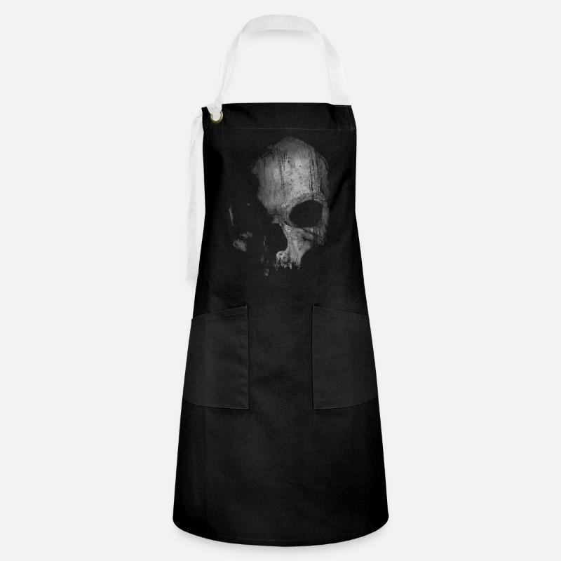 skull - Artisan Apron - black/white