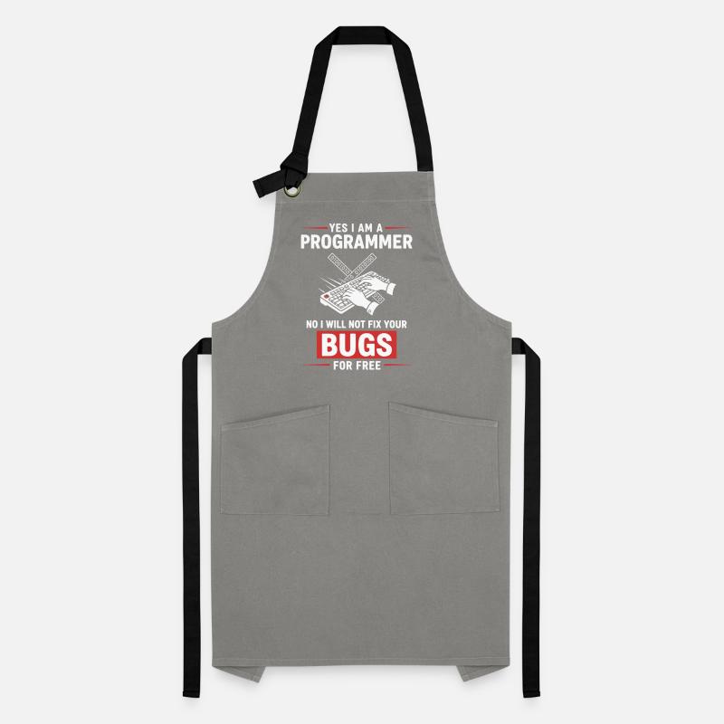 Humor Fixed Programmer No Bugs Artisan Apron