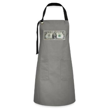 Dollar - Kontrastschürze - Grau/Schwarz - Vorne - Zoe (177cm)