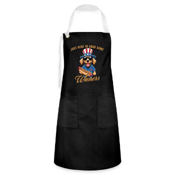 Schnapp Dir Ein Paar Wieners Retro Vintage Design - Kontrastschürze - Schwarz/Weiß - Vorne - Zoe (177cm)
