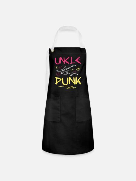 Onkel Punk Rock - Kontrastschürze - Schwarz/Weiß
