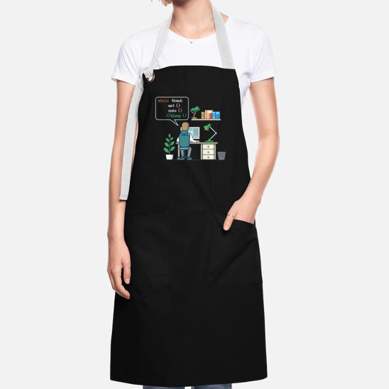 Eat Code Sleep | Funny Coder Programmeur Tablier contrasté