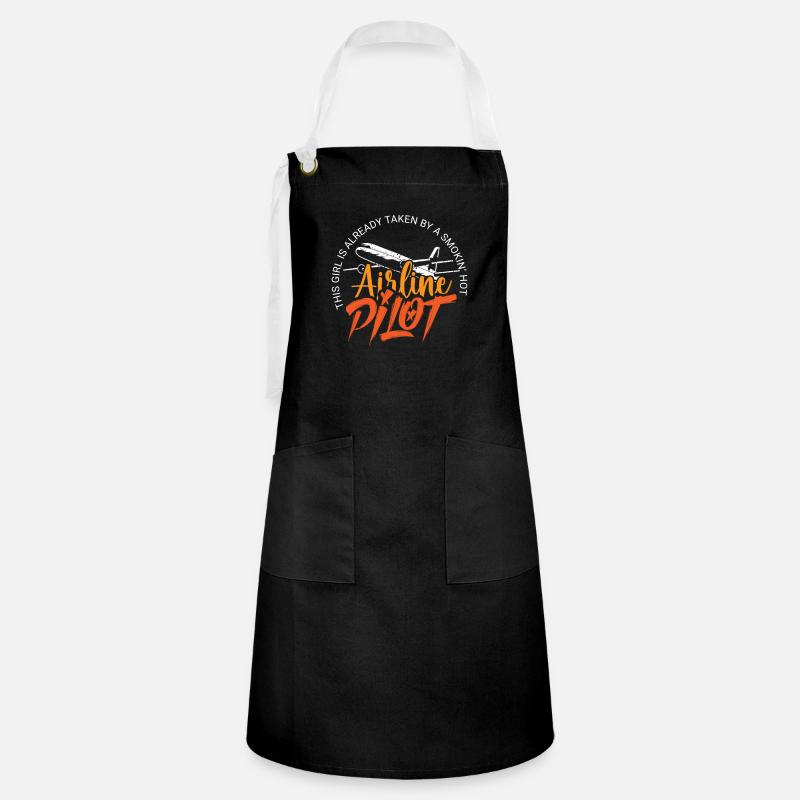 Pilot Captain Pilot Glider - Artisan Apron - black/white