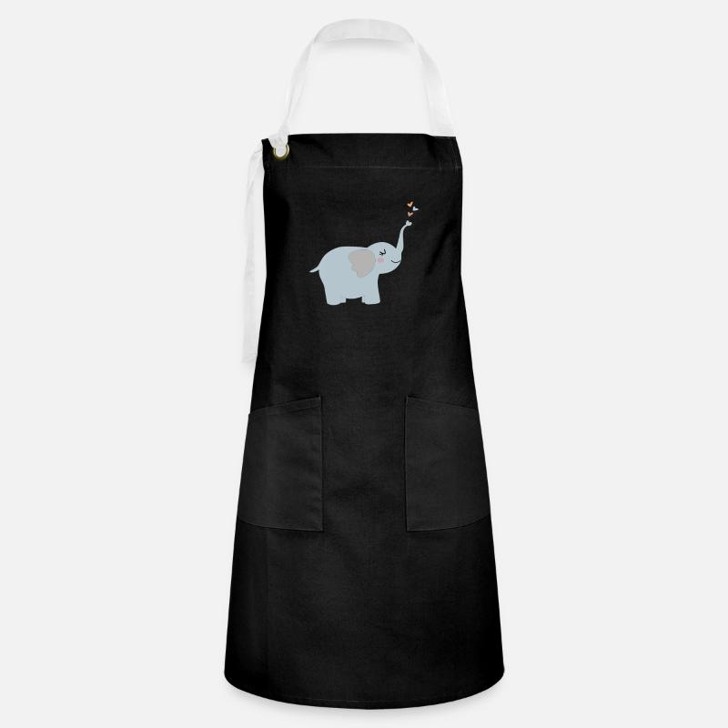 Cute elephant - Artisan Apron - black/white