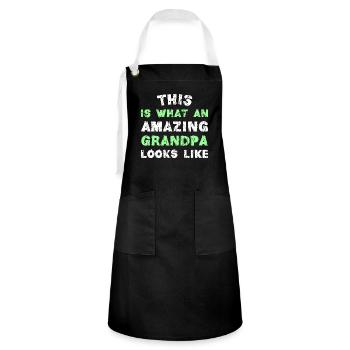 THIS IS WHAT AN AMAZING GRANDPA LOOKS LIKE - Artisan Apron - black/white - Front - Zoe (177cm)