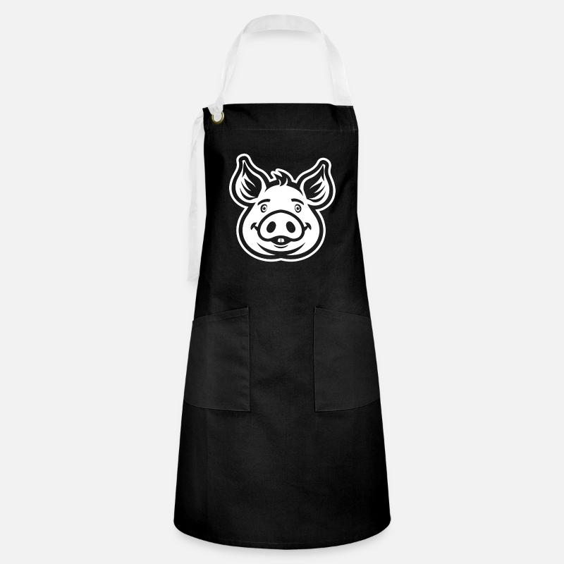 Cochon Cochon - Tablier contrasté - noir/blanc