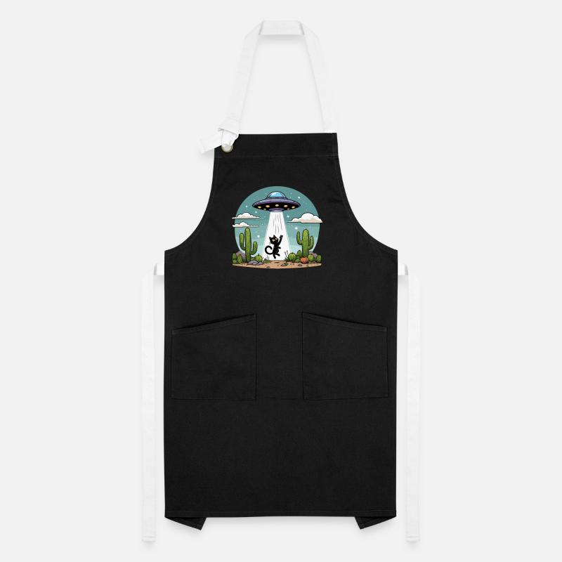 UFO Cat Space Aliens Space Cactus Funny Fun Artisan Apron