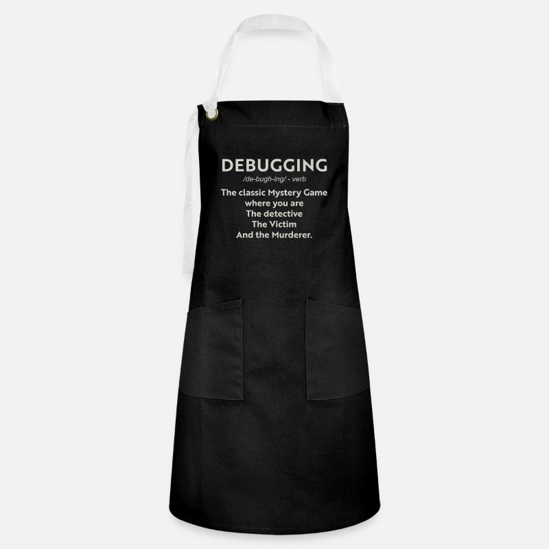 Debugging the classic mystery game where you are t - Artisan Apron - black/white