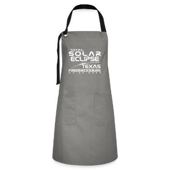 Fredericksburg Texas Totality Total Solar Eclipse - Artisan Apron - grey/black - Front - Zoe (177cm)