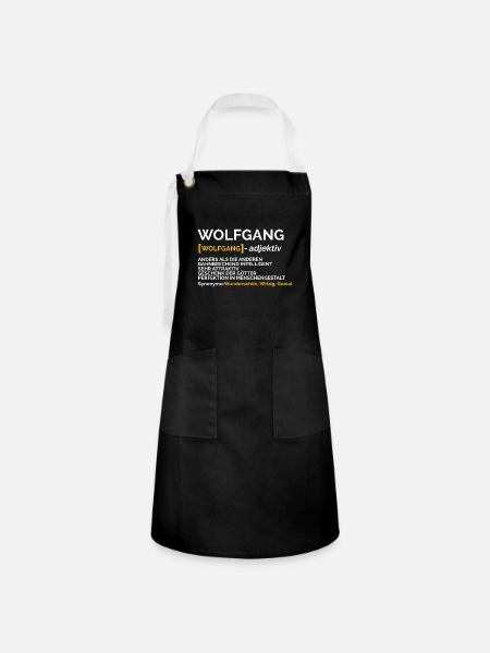 Wolfgang - Kontrastschürze - Schwarz/Weiß