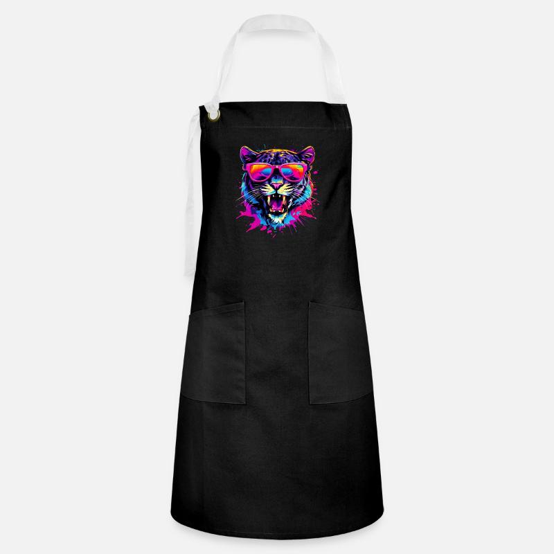 Cool Panther - Artisan Apron - black/white