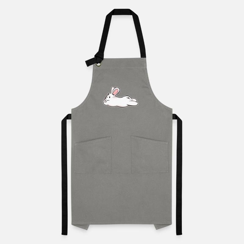 Cadeau BD de lapin lapin lapin blanc Tablier contrasté