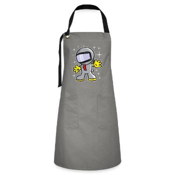 Kühlen funkelnden Astronauten - Kontrastschürze - Grau/Schwarz - Vorne - Zoe (177cm)