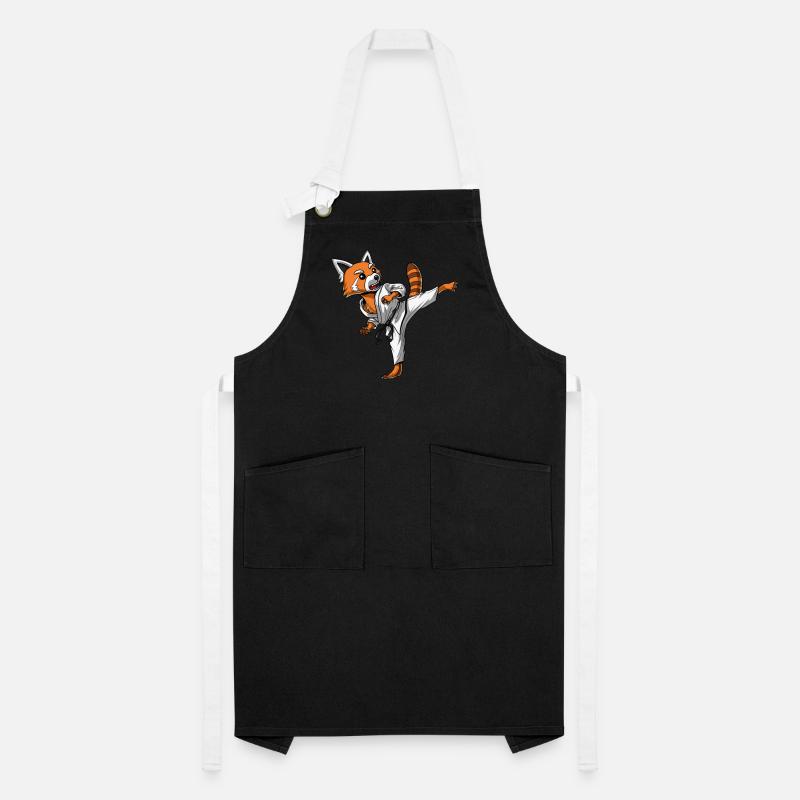 Red Panda Bear Karate Ninja Artisan Apron