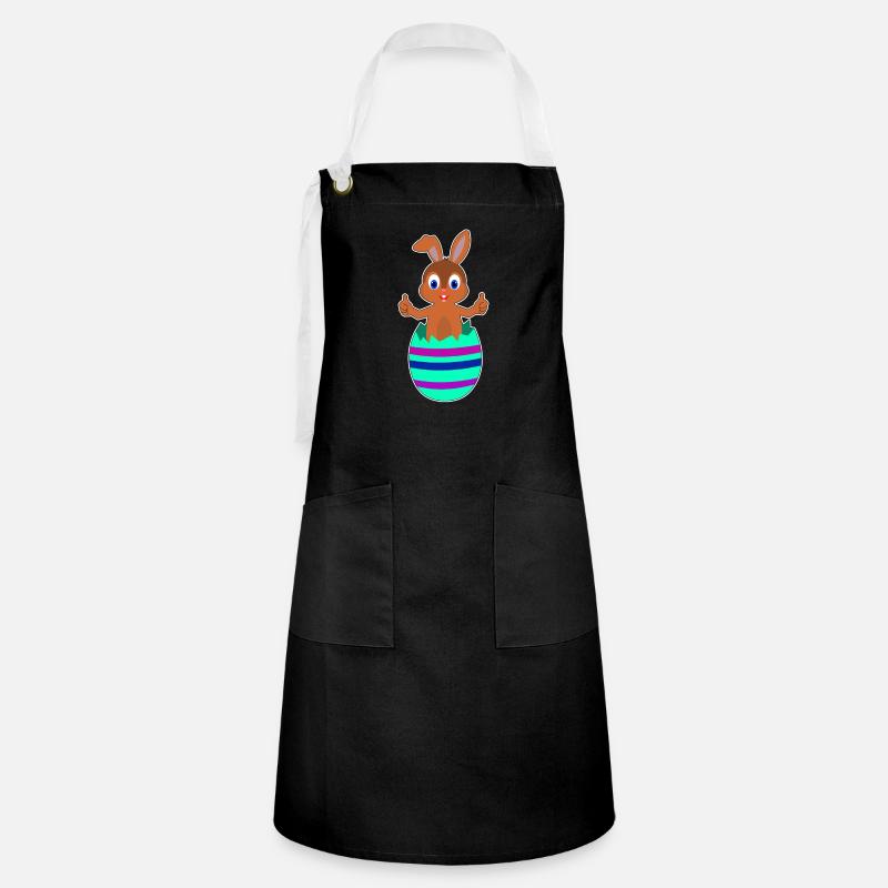 Easter Bunny Easter Bunny Easter Egg - Artisan Apron - black/white