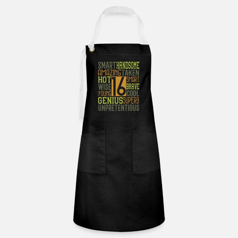 16 th Birthday - Artisan Apron - black/white