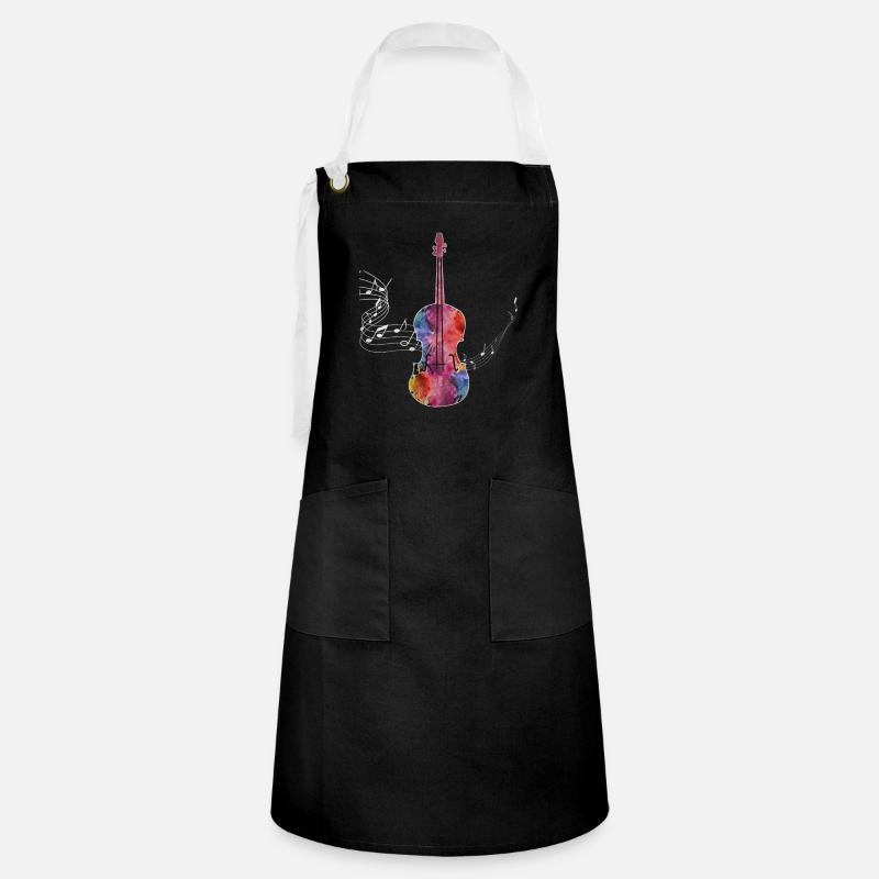 Violon violoniste violon cadeau - Tablier contrasté - noir/blanc