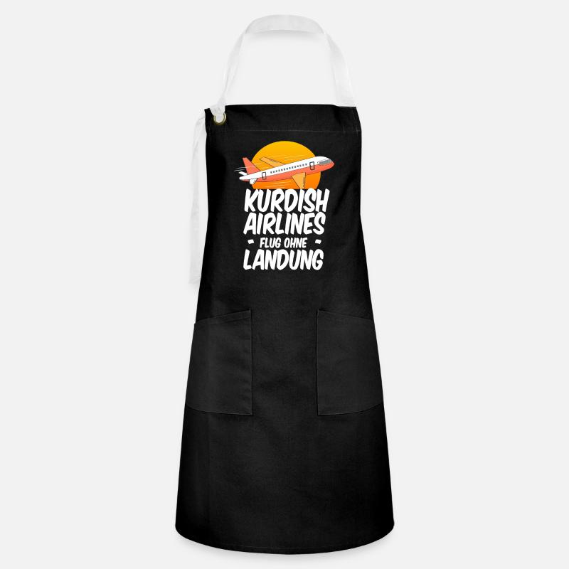 Kurdistan Kurds Kurds gift azadi rojava iraq - Artisan Apron - black/white