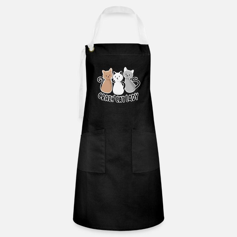 Crazy Cat Lady - Artisan Apron - black/white