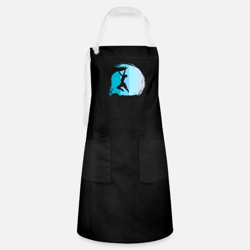 Climbing Climber Retro - Artisan Apron - black/white