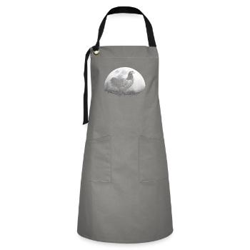 Barbican poultry chicken farmer - Artisan Apron - grey/black - Front - Zoe (177cm)