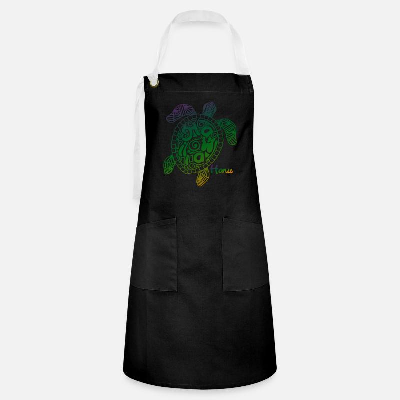Hawaii turtle - Artisan Apron - black/white