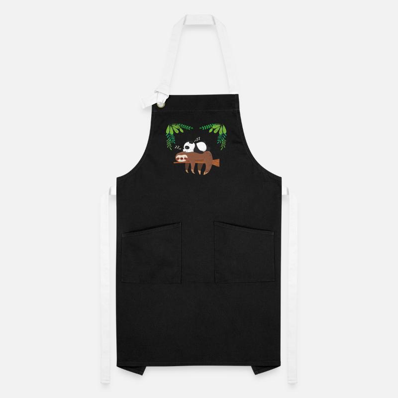 Faultier Panda Kontrastschürze