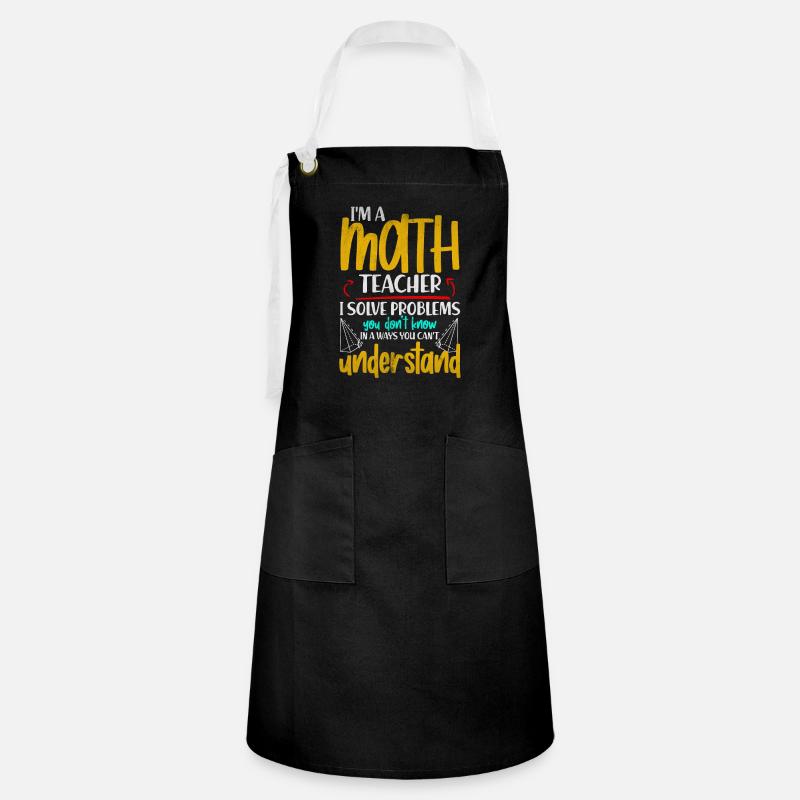 maths - Artisan Apron - black/white