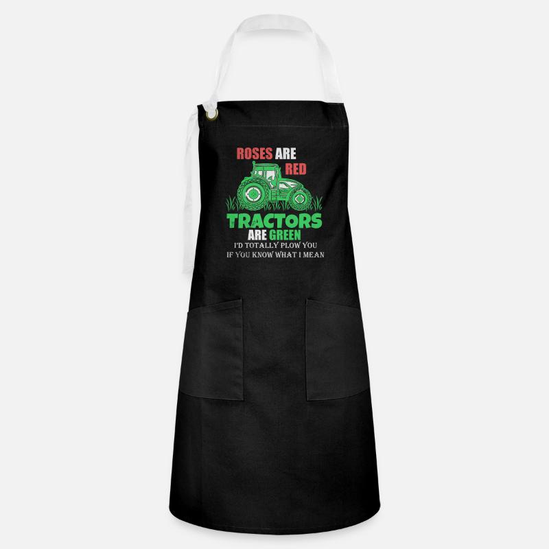 Tractor farmer farmer gift tractor - Artisan Apron - black/white