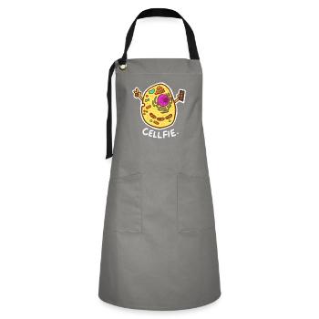 Cell-Fie Funny Science Biology - Artisan Apron - grey/black - Front - Zoe (177cm)