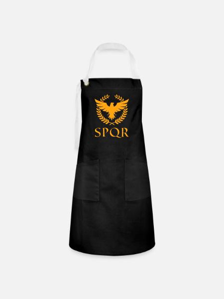 SPQR Rom Senat Geschenk - Kontrastschürze - Schwarz/Weiß