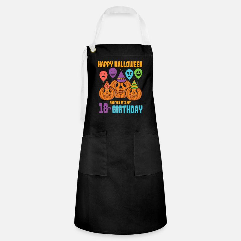 Gift idea for Halloween for 18th birthday Gesch - Artisan Apron - black/white