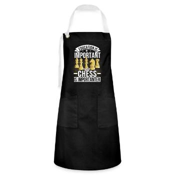 Chess Board Game - Artisan Apron - black/white - Front - Zoe (177cm)