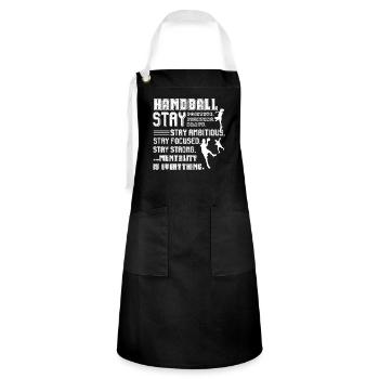 Handball Things About Handball - Artisan Apron - black/white - Front - Zoe (177cm)