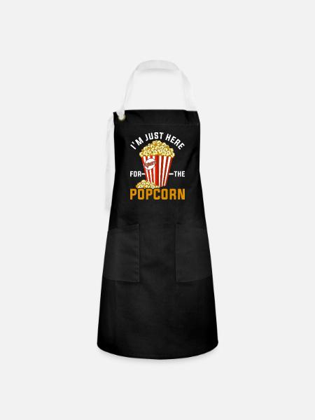 Popcorn - Kontrastschürze - Schwarz/Weiß