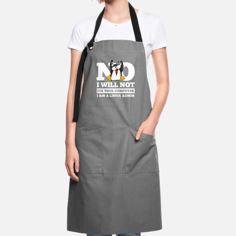 Linux SysAdmin Hacker Coder Pinguin Computer Fix Kontrastschürze