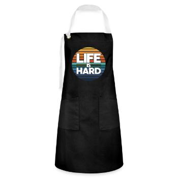Life is hard - Artisan Apron - black/white - Front - Zoe (177cm)